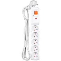 HSK DATA Acar F5 5 Outlets With Switch Power Strip 3 M Clair One Size / EU Plug 220V