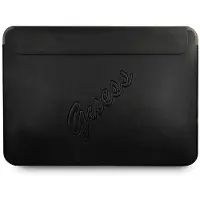 GUESS Manchon informatique en saffiano (13"), Sac pour notebook, Noir