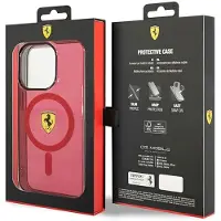 Ferrari Coque rouge translucide MagSafe pour iPhone 14 Pro Max