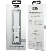 Karl Lagerfeld Bracelet Apple Watch 38 mm en caoutchouc 3D blanc