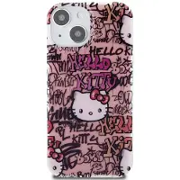 Hello Kitty Coque rigide rose graffiti pour iPhone 15