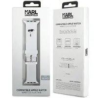 Karl Lagerfeld Bracelet Apple Watch 38 mm en caoutchouc 3D blanc