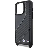 BMW Coque iPhone 15 Pro M Edition à rayures carbone noires