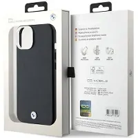BMW BMHMP14S23PUFWK iPhone 14 / 15 / 13 6.1" czarny/black Signature Wrapped Metal MagSafe (Apple iPhone 14), Coque pour téléphone portable, Noir