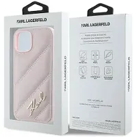Karl Lagerfeld KLHCP15MPQDSMGP iPhone 15 Plus / 14 Plus 6.7" różowy/pink hardcase Diagonal Quilted S (Apple iPhone 14 Plus, Apple iPhone 15 Plus), Coque pour téléphone portable, Pink