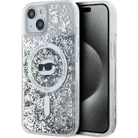 Karl Lagerfeld Coque transparente MagSafe à paillettes liquides pour iPhone 15