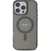 GUESS GUHMP16LPFTDTEK iPhone 16 Pro 6.3" noir hardcase IML Rhinestones MagSafe Housse de protection