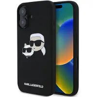 Karl Lagerfeld Klhmp16Mskchpplk Iphone 16 Plus 6.7 Black/Black Hardcase Silicone Double Heads Print Magsafe