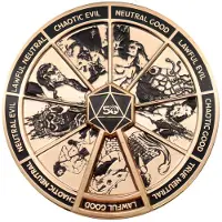 Fanattik Dungeons & Dragons Limited Edition Badge Alignment Spinner Coloured Pin Doré