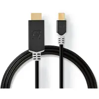Nedis Gold Ccbp37604at20 Mini Displayport Cable Dp 1.4 Mini Dp M-hdmi Connector 48 Gbps Plated 2 M Noir