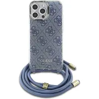 GUESS Crossbody Cord 4G Print Case pour Iphone 16 Pro Max - Bleu