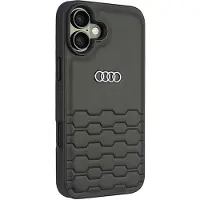 Audi Synthetic Leather Iphone 16 Plus6.7 Czarny/Black Hardcase Au-Tpupcip16M-Gt/D2-Bk