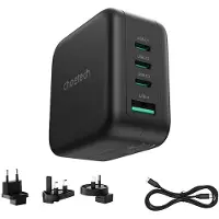 Choetech chargeur secteur Pd6055 70W Gan Avec adaptateurs Us, Eu, Uk, Au