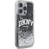 DKNY DKHCP16LLBNAEK iPhone 16 Pro 6.3" noir/black hardcase Liquid Glitter Arch Logo (Apple iPhone 16 Pro), Coque pour téléphone portable, Noir