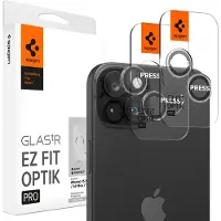 Spigen Optik Pro EZ Fit Lens Protector - Protection d'objectif de caméra (lot de 2) Apple iPhone 15 / 15 Plus - Crystal Clear