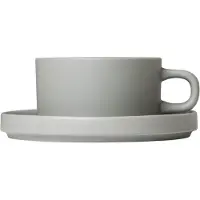 Blomus Tasse à Thé et Soucoupe Blomus Pilar Mirage Grey (Set de 2)