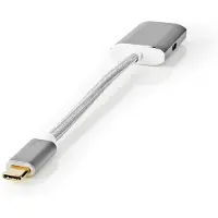 Nedis Gold Cctb64680al02 Usb-c To Hdmi Adapter Cable Usb 3.2 Gen 1 4k Pd Plated Braided 0.2 M 60hz Argenté