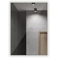 Tulup (80x60 cm) Miroir Rectangulaire LED Décoratif Sans Cadre Lumière Neutre Pour Toilettes Couloir Et Salle De Bain