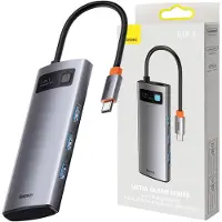 Baseus WKWG020013 station d'accueil pour ordinateur portable/réplicateur de ports USB filaire 3.2 Gen 1 (3.1 Gen 1) Type-C Gris