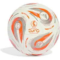 Adidas Football officiel Euro 25 féminin Final Pro (Certifié FIFA Quality Pro) Blanc/Silver Metallic/Lucid Lemon