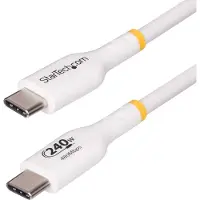 StarTech.com .com Câble de Charge USB-C de 2m, Charge et Synchronisation, 240W (5A) PD EPR, Câble de Charge USB 2.0 pour Ordinateur Portable, USB-IF , Gaine TPE - Cordon de Charge USB C Blanc