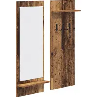 vidaXL Porte-manteau mural avec étagère Bois ancien 70 x 10 x 90 cm