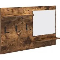 vidaXL Porte-manteau mural avec étagère Chêne fumé 90 x 10 x 50 cm
