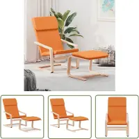 The Living Store Fauteuil relax avec pouf Tissu jaune foncé