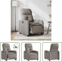 The Living Store Fauteuil relax électrique Tissu Taupe