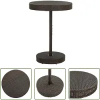 The Living Store Table de jardin marron 75,5x106 cm Poly rotin