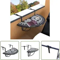 The Living Store Table suspendue pour balcon , motif mosaïque noir et blanc