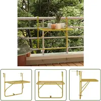 The Living Store Table de balcon Golden 60x40 cm Acier
