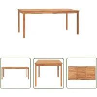 The Living Store Table de jardin à manger 180x90x77 cm teck massif
