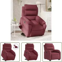 The Living Store Fauteuil relax releveur électrique vin rouge Tissu