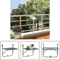 The Living Store Table de balcon noir 60x40 cm acier