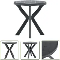 The Living Store Table de bistrot Anthracite Ø70 cm plastique