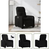 The Living Store Fauteuil relax électrique noir tissu