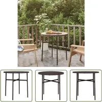 The Living Store Table d'appoint Marron 45 cm Poly rotin