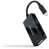 Nanocable 10.16.4301-ALL - Convertisseur USB-C vers HDMI/DVI/VGA, 20 cm, noir