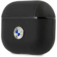 BMW Bma3Sslbk Airpods 3 Coverczarny/Black Geniune Leather Silver Logo
