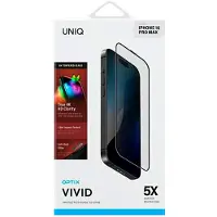 Uniq Verre trempé pour iPhone 16 Pro Max - 9H, oléophobe, couverture intégrale