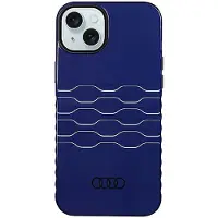 Audi Coque MagSafe bleue pour iPhone 15 Plus