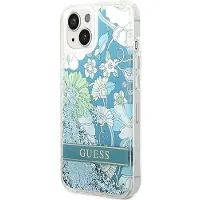 GUESS Guhcp14slflsn Iphone 14.15.13 6.1 Zielony Flower Liquid Phone Case Clair