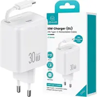 Usams ad. Siec. 1Xusb-C Ze Zwijanymkablem Usb-C Retractable Pd+Qc 30W Gan Fast Charging Biay/White Yc Series Cc241Tc02 (Us-Cc241)