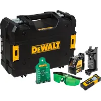 DeWalt DW0887100-1 Kit Laser À Lignes Croisées Avec Télémètre Dans Un Coffret - Vert - 2 X 15 M - IP40