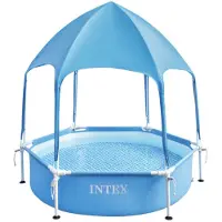 Intex Steel Ø Round Frame Above Ground Pool With Canopy 183cm Bleu 700 Liters