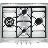 Smeg Cucina SR264XGH2 plaque Noir, Argent Intégré 60 cm Gaz 4 zone(s)