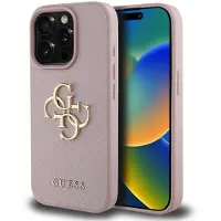GUESS GuessPolyuréthaneGrainé 4g Metal Logo Iphone 15 Pro Phone Case Pink Pink One Size