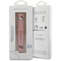 Hello Kitty Bracelet de montre en silicone rose, motif tête de chat, 20 mm