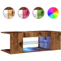 vidaXL Armoire TV avec lampes LED imitation vieux bois 90x39x30 cm
